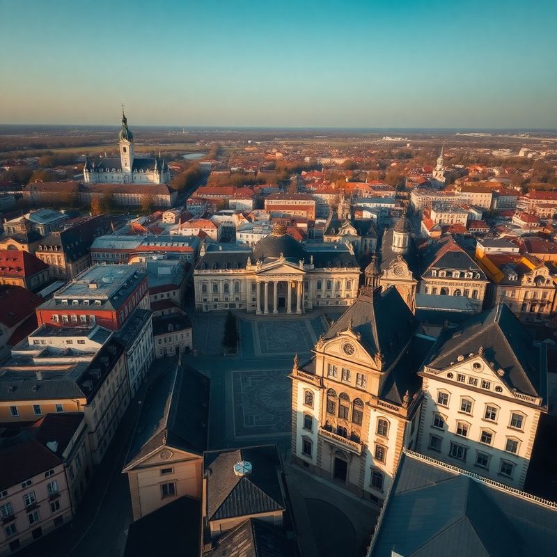 Historické centrum Banskej Bystrice v teplom popoludňajšom svetle